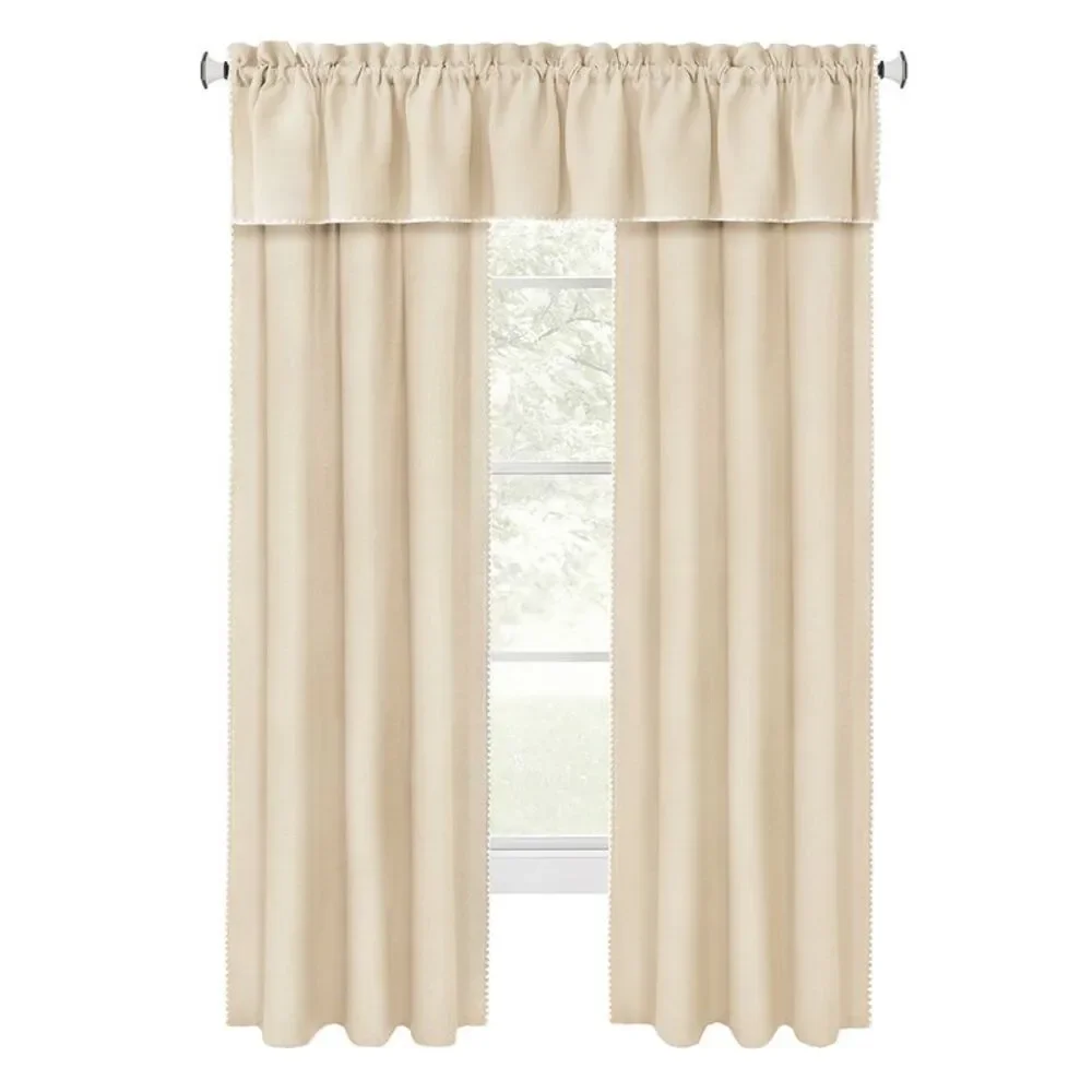 PowerSellerUSA Semi-Sheer Tailored Window Curtains, Modern Shell Stitched